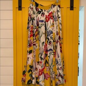 Anthropologie Yellow and Multicolor Floral Maxi Skirt